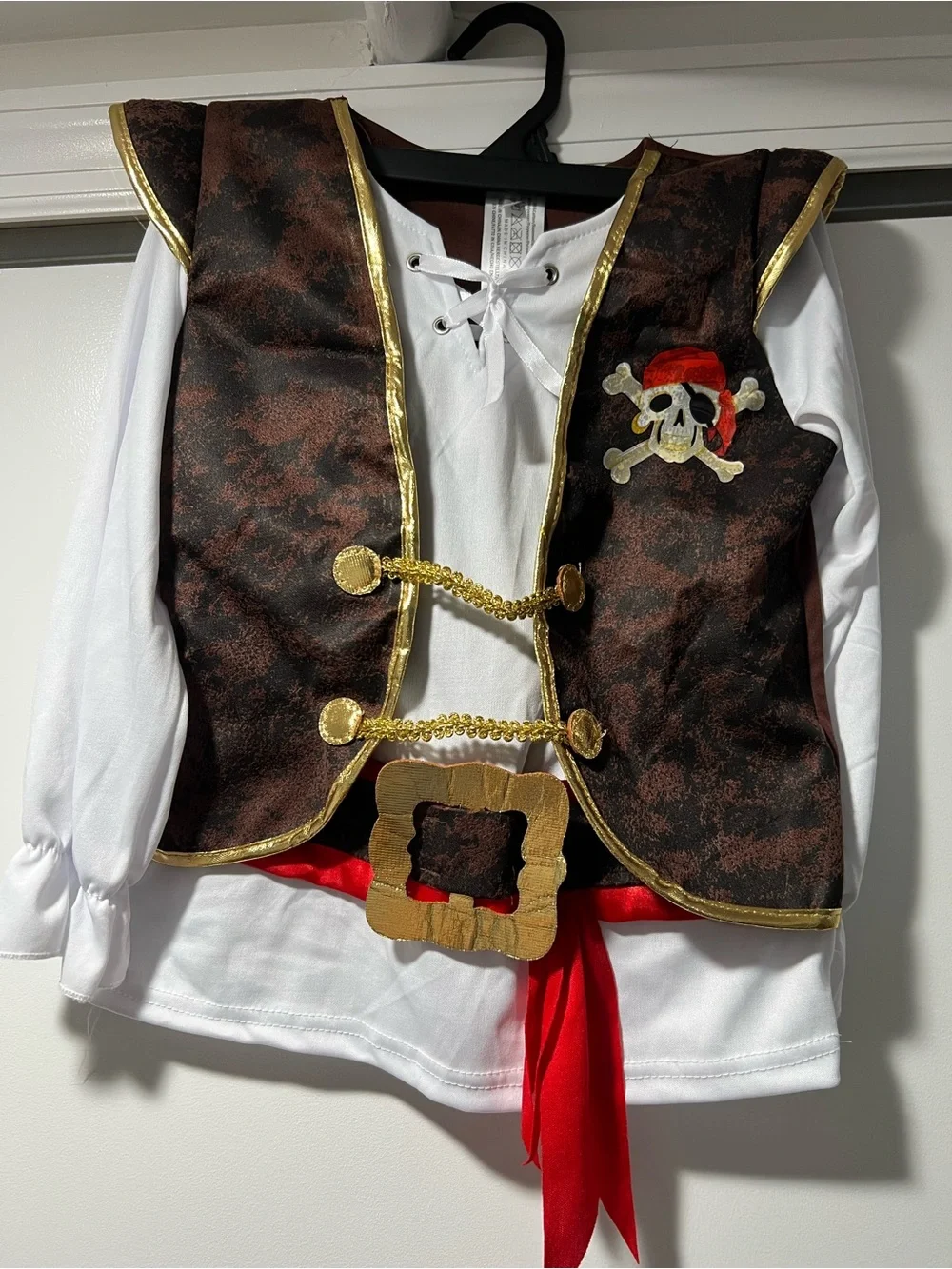 Child's Pirate Costume - Black, Red & Gold